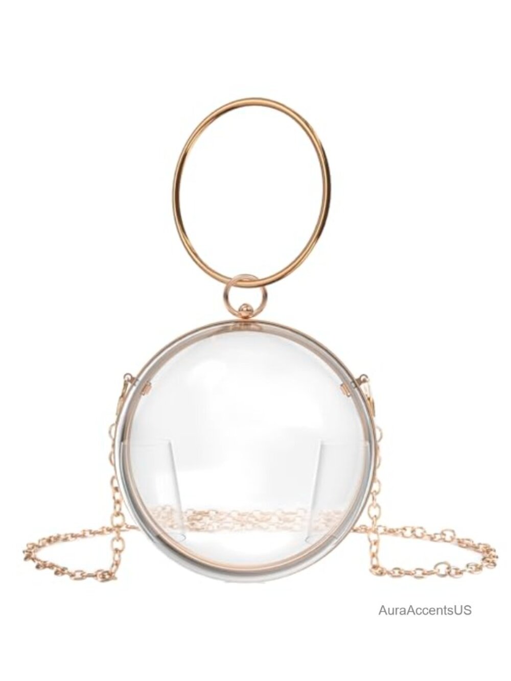 Round Acrylic Clear Crossbody Clutch Evening Bag